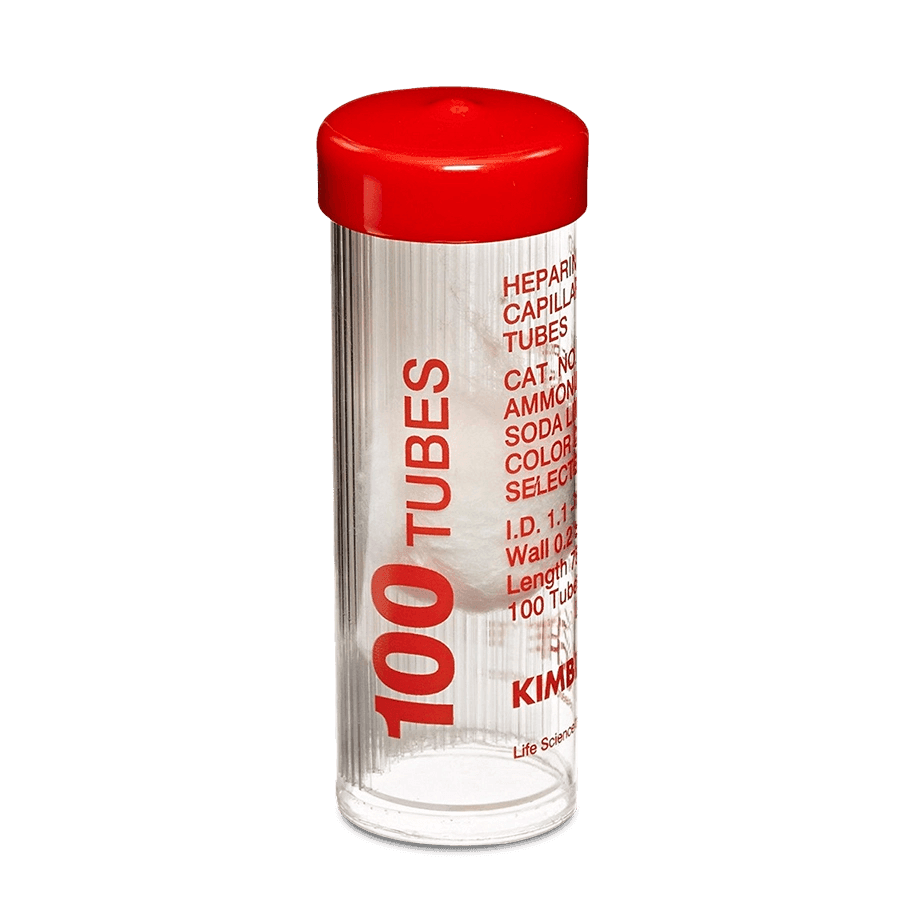TUBO CAPILAR ROJO CON HEPARINA KIMBLE CHASE 40B501/41B2501 PARA MICROHEMATOCRITO - Mercalab