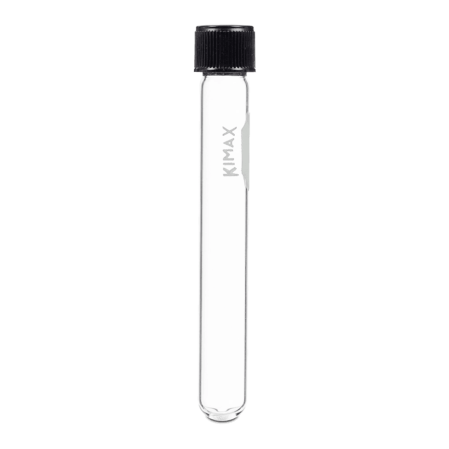 TUBO DE ENSAYO CON TAPA DE ROSCA FENÓLICA KIMAX 45066A INCLUYE EMPAQUE DE TEFLÓN - Mercalab