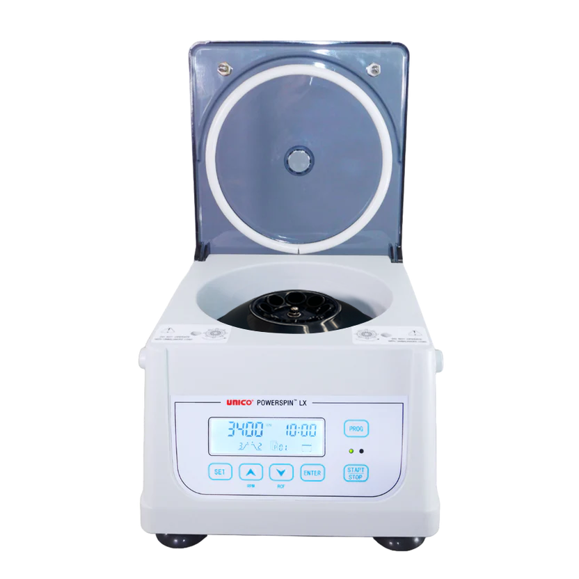 CENTRÍFUGA CLÍNICA DIGITAL UNICO C858D POWERSPIN LX CON VELOCIDAD VARIABLE PARA 8 TUBOS DE 2 A 15 ML