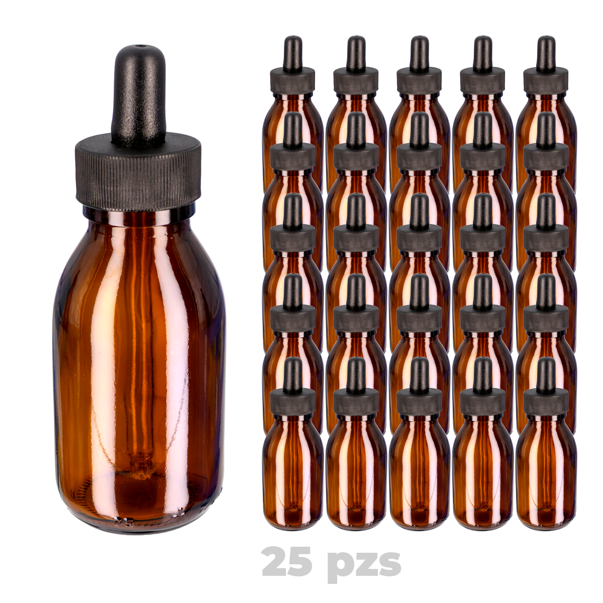 Frasco Gotero Ámbar - Pack 25 Piezas - Eslab