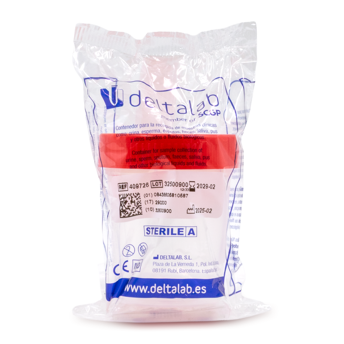 VASO ESTÉRIL PARA TOMA DE MUESTRAS ESLAB KS-409726 DE 125 ML