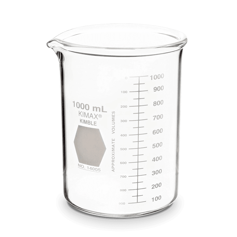 VASO DE PRECIPITADO REFORZADO FORMA BAJA KIMAX 14005 CON ESCALA BLANCA - Mercalab