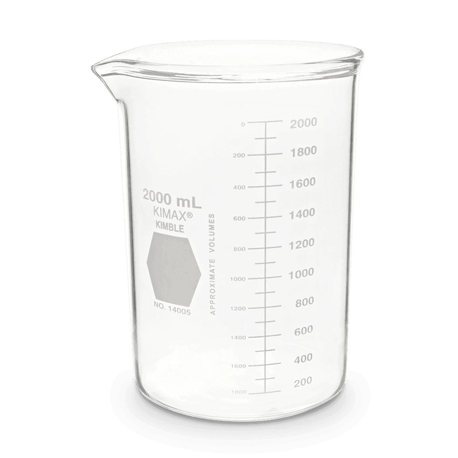 VASO DE PRECIPITADO REFORZADO FORMA BAJA KIMAX 14005 CON ESCALA BLANCA - Mercalab