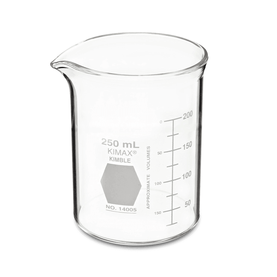 VASO DE PRECIPITADO REFORZADO FORMA BAJA KIMAX 14005 CON ESCALA BLANCA - Mercalab