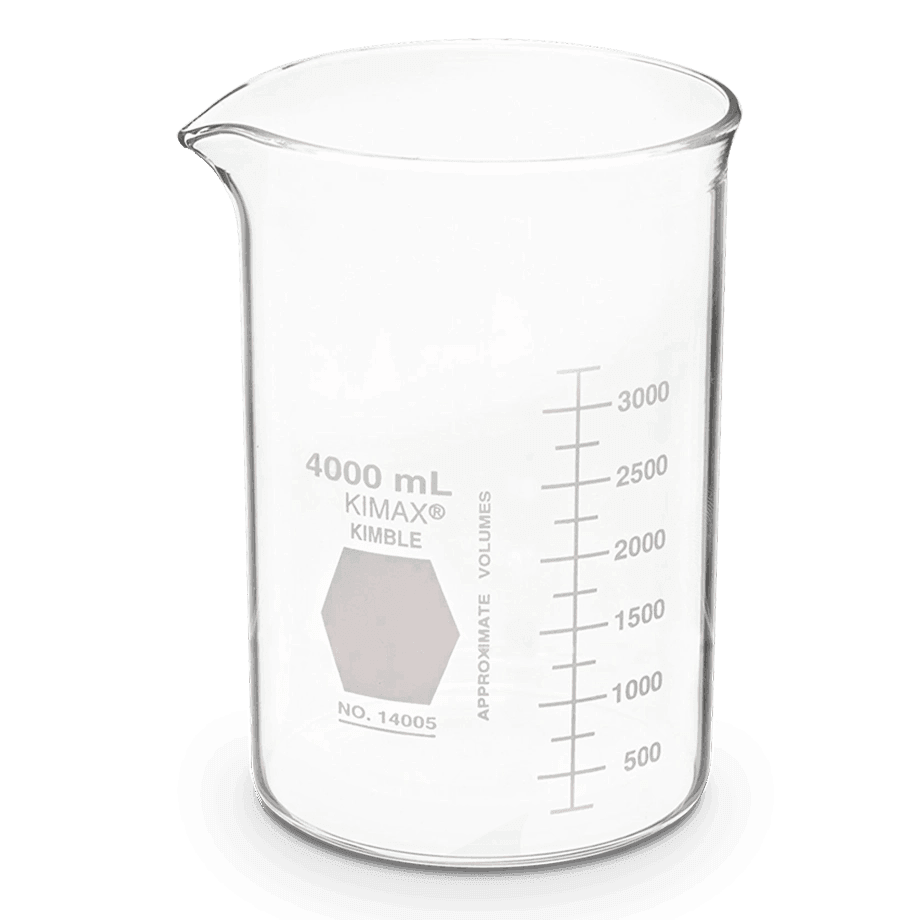 VASO DE PRECIPITADO REFORZADO FORMA BAJA KIMAX 14005 CON ESCALA BLANCA - Mercalab