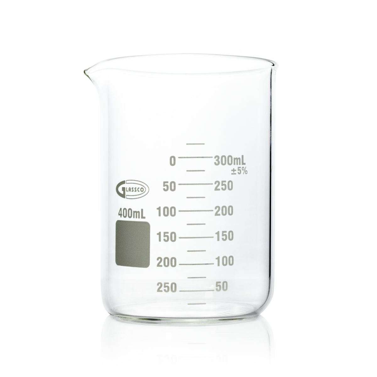 VASO DE PRECIPITADO REFORZADO FORMA BAJA GLASSCO 229.235 CON ESCALA BLANCA