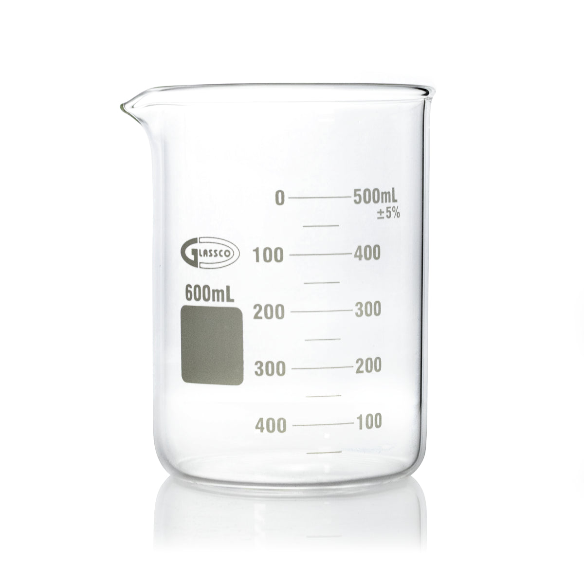 VASO DE PRECIPITADO REFORZADO FORMA BAJA GLASSCO 229.235 CON ESCALA BLANCA