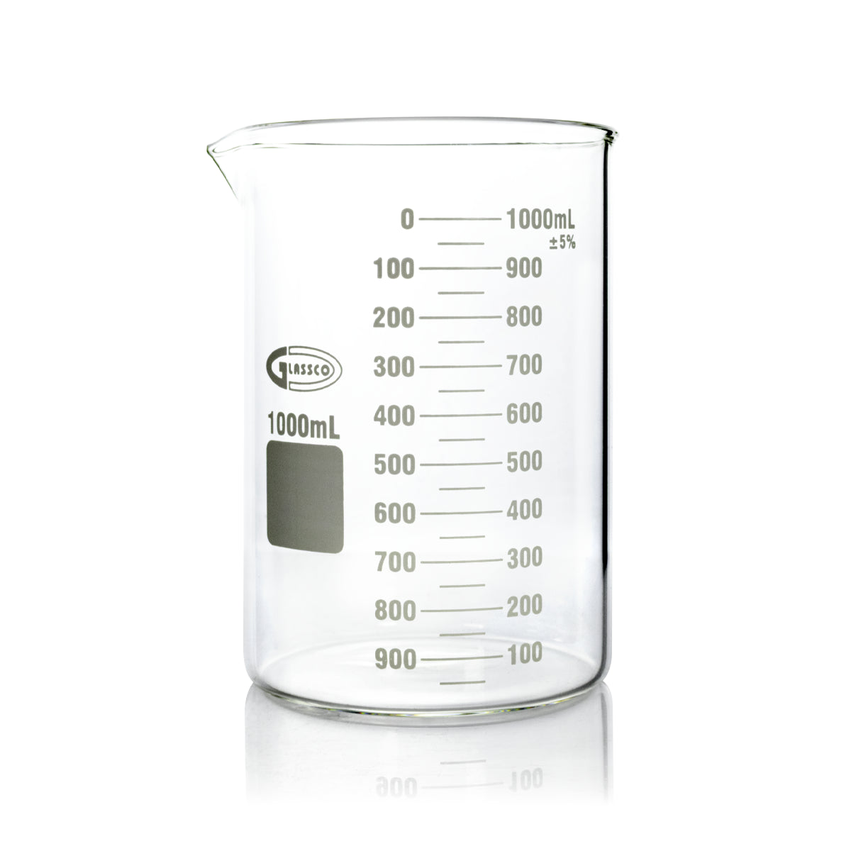 VASO DE PRECIPITADO REFORZADO FORMA BAJA GLASSCO 229.235 CON ESCALA BLANCA