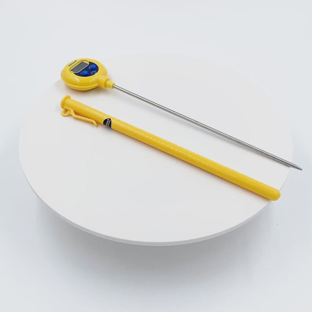 TERMÓMETRO DE VÁSTAGO DIGITAL DE BOLSILLO PARA LÍQUIDOS Y ALIMENTOS RESISTENTE AL AGUA CERTIFICADO TRACEABLE 4371CC